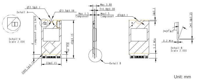 Mechanical Drawing - Apacer Technology Inc. SV250-M242 Solid State Drives (SSDs)